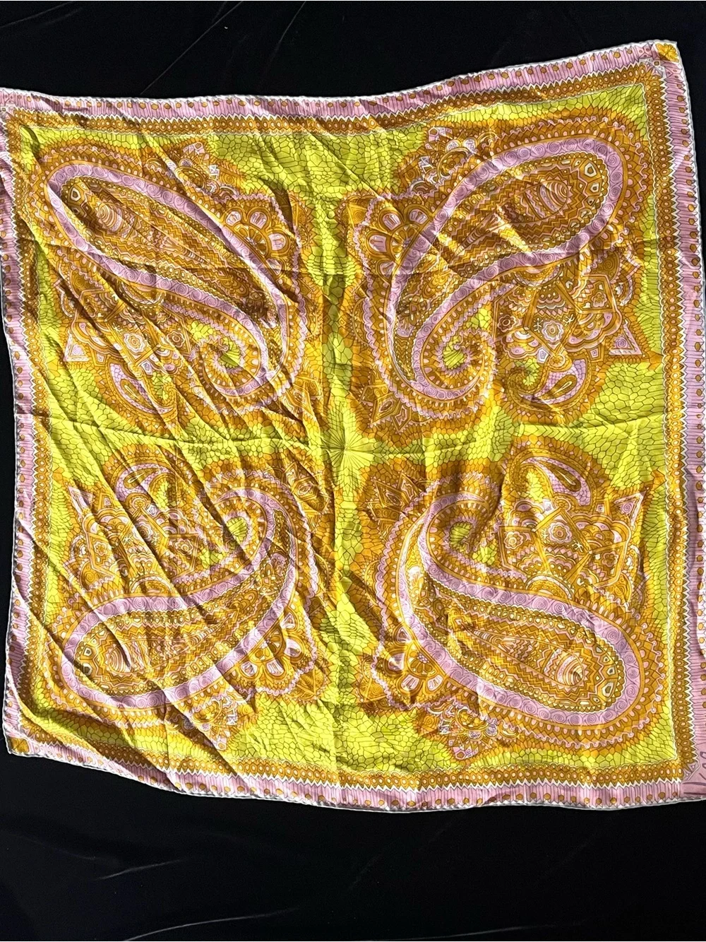 Vera Vintage Silk Paisley Square Scarf